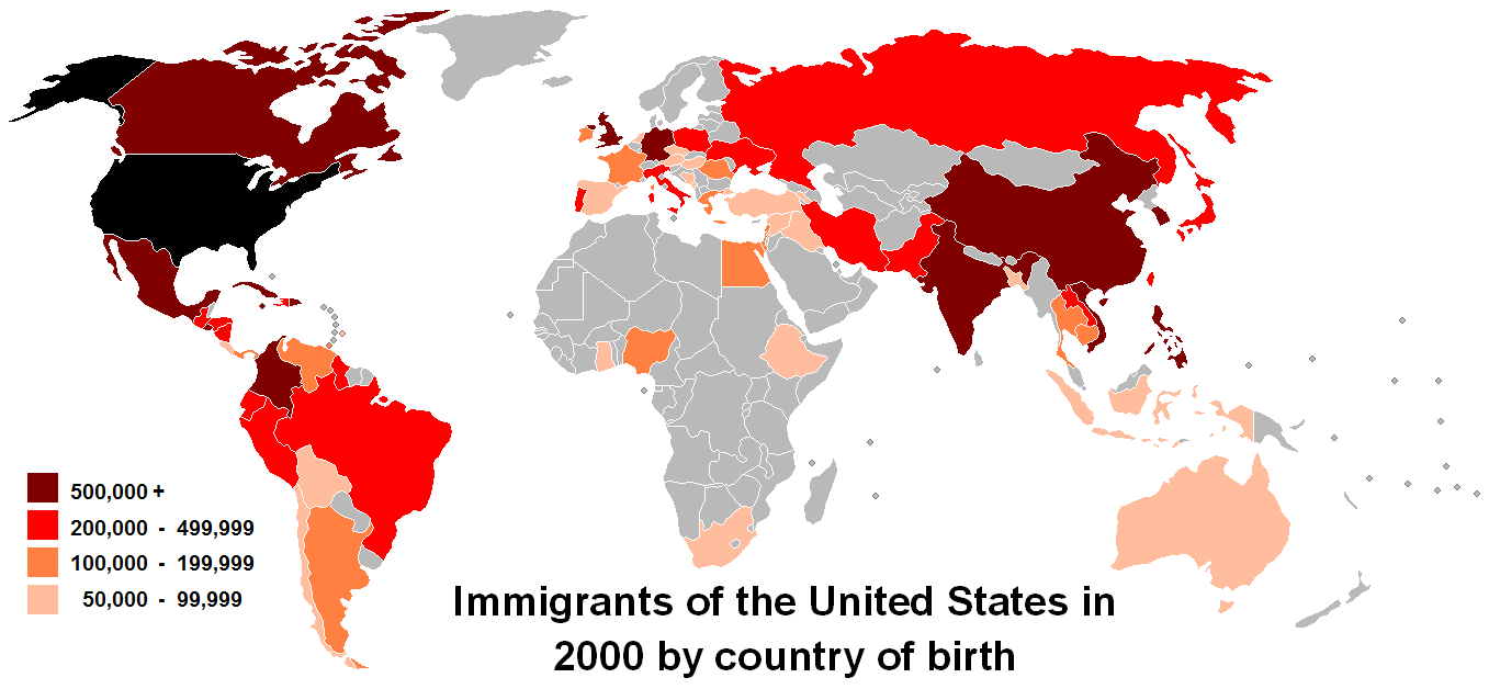 "Country of birth data USA" by Kransky - http://en.wikipedia.org/wiki/Immigration_to_canada. Licensed under CC BY-SA 1.0 via Wikipedia.