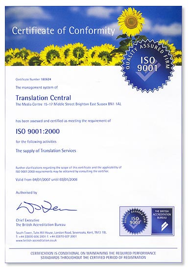 ISO9001:2000 Certificate